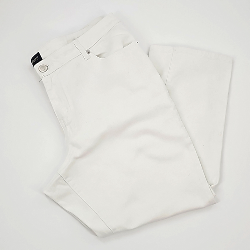 Lane Bryant white denim cropped pants